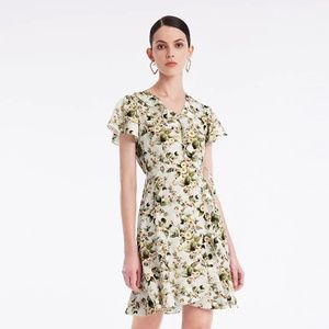 One-Piece Floral Tea Dress, Size S